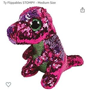 “Stompy” TY Flippable Sequin-Covered Dinosaur 8”
